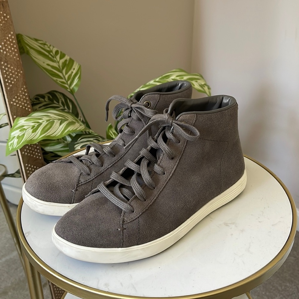 Cole Haan Grey Suede High Top Sneakers
